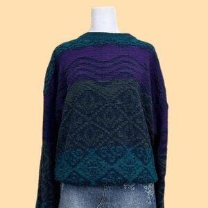 multicolor striped vintage 90s knit sweater